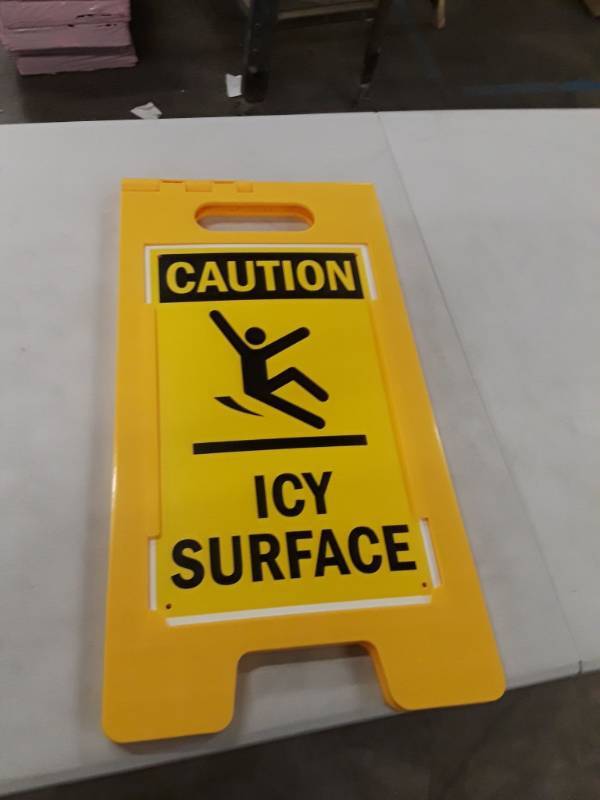 lot 6928 image: Caution Icy Surface sign