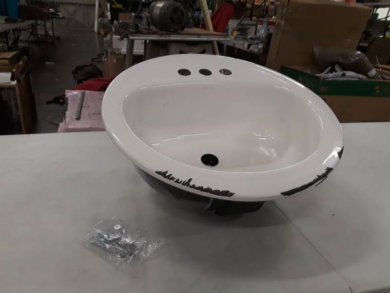 lot 6946 image: Briggs Porcelain-Enameled Steel Lavatory
