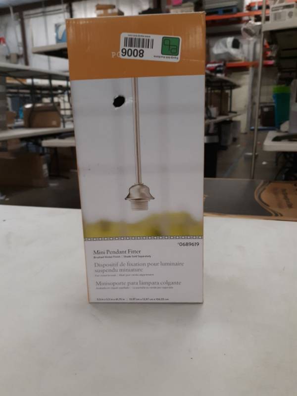 lot 8006 image: Portfolio 689619 Brushed Nickel - Mini Pendant Fitter