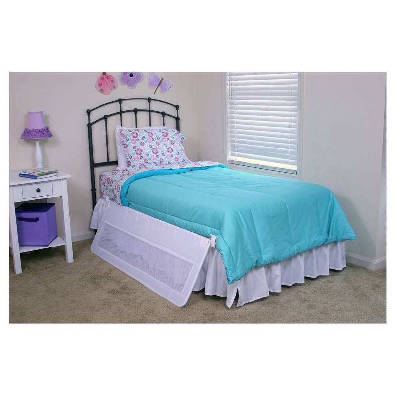lot 8036 image: Regalo White Swing Down Extra Long Bedrail