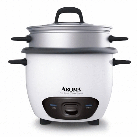 lot 8038 image: Aroma ARC7431NG 6 Cup Rice Cooker & Food Steamer