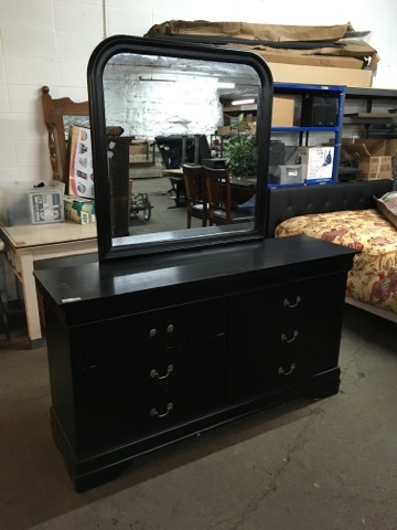 Black Mirrored Dresser 6 Drawers Spring Cleaning Pull Behind