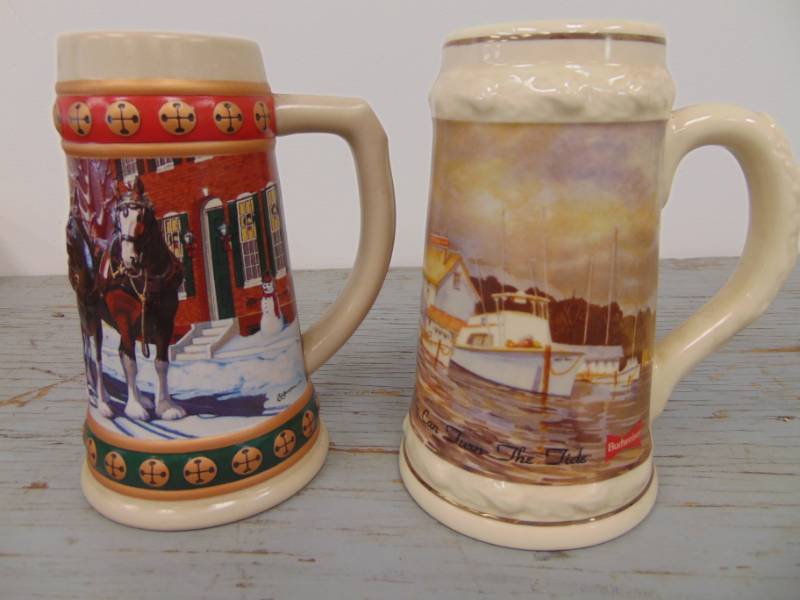 lot 4902 image: Pair of Budweiser Steins