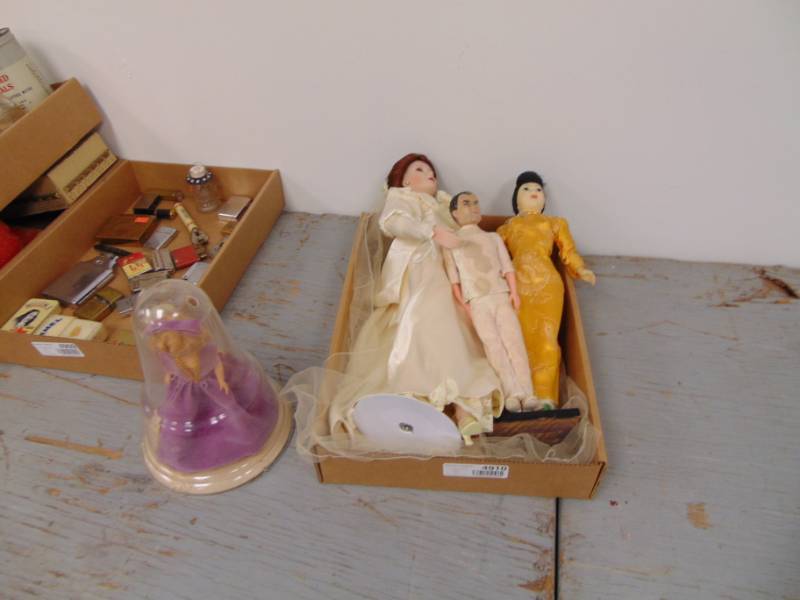 lot 4910 image: 3 Dolls and 1 Mattel Action Figure