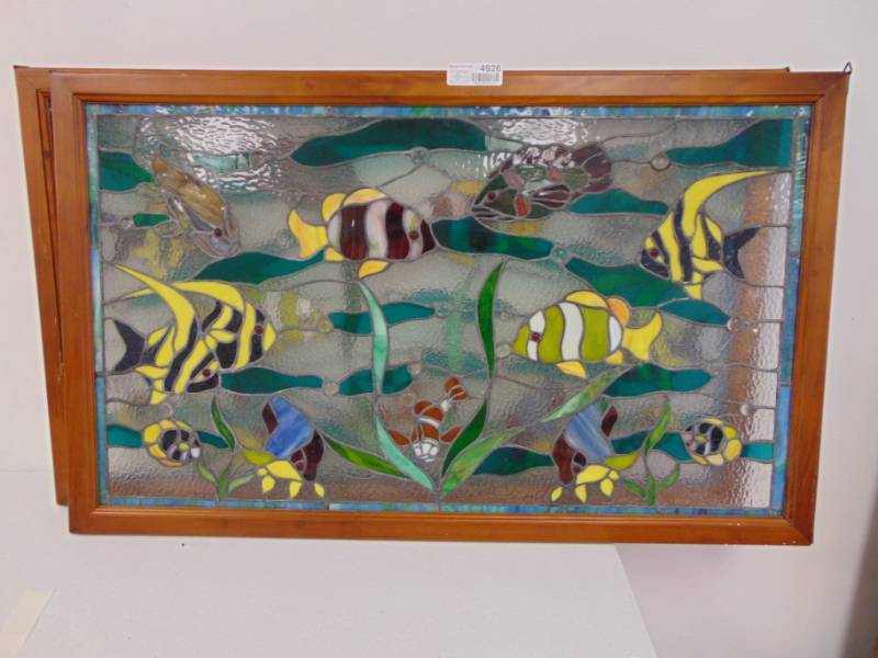 lot 4926 image: 2 20x 30 Stained Glass Windows