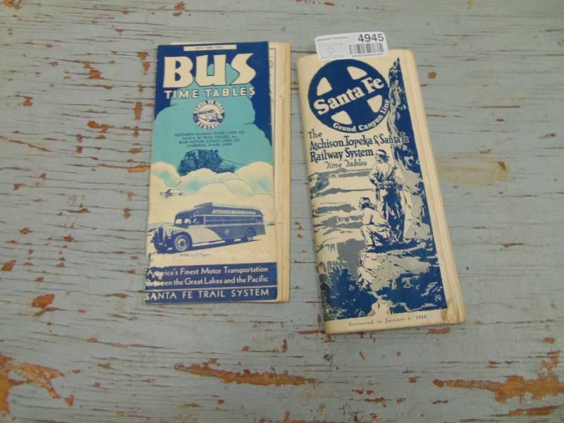 lot 4945 image: Sante Fe Railroad  Bus Schedules