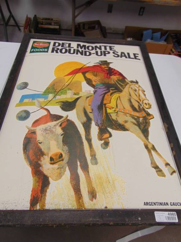 lot 4980 image: Del Monte 24  x 30 Advertisement in Frame