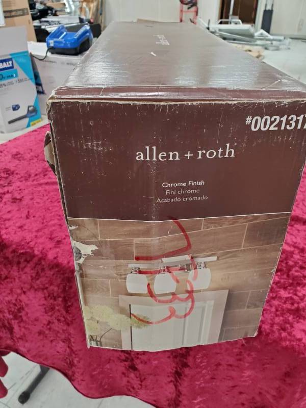 lot 6057 image: AllenRoth Bathroom Light Fixture - Appears New No Further Testing