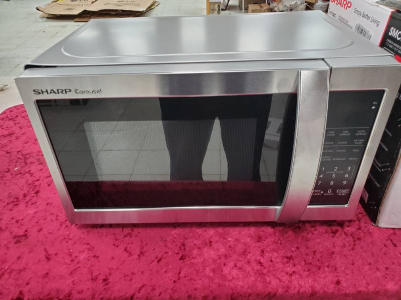 lot 6066 image: Sharp Carousel Brushed SS 700W Model SMC0711BS Fully Functional