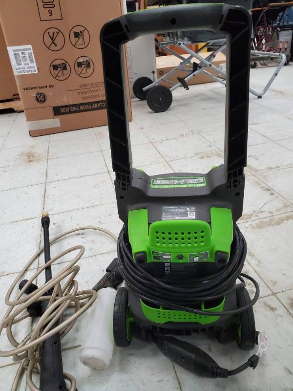 lot 6130 image: Greenworks  Electric Pressure Washer - Powers On No Further Testing