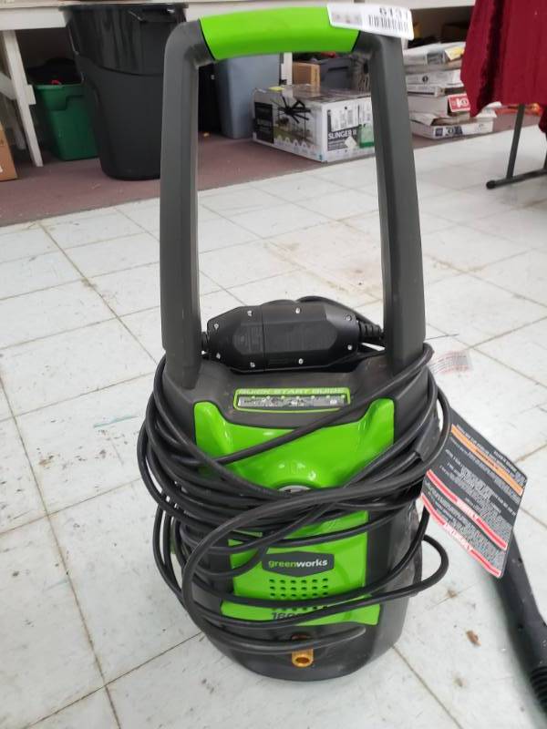 lot 6131 image: Greenworks  Electric Pressure Washer - Powers On No Further Testing