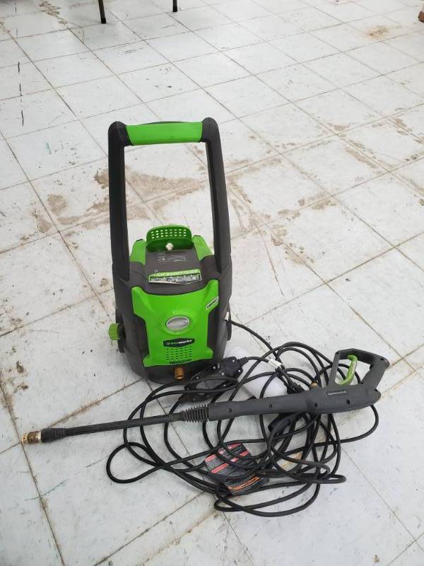 lot 6132 image: Greenworks  Electric Pressure Washer - Powers On No Further Testing