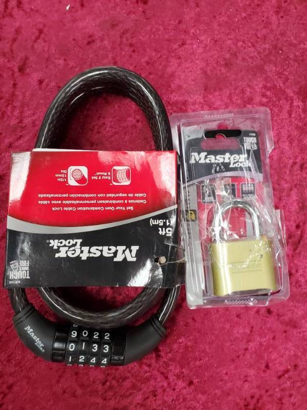 lot 6137 image: Master Lock Bike Lock Needs New Passcode & Brass Lock