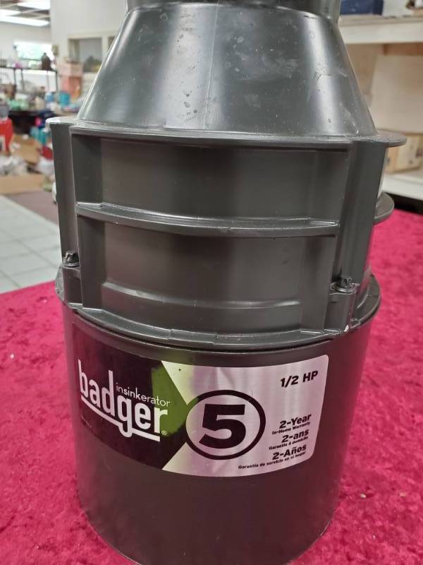 lot 6141 image: Insinkerator Badger 12HP Garbage Disposal Appears New No Further Testing