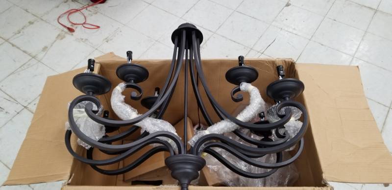 lot 6031 image: Designers Fountain Model 9039-NI Chadelier Light - Appears New, No Further Testing