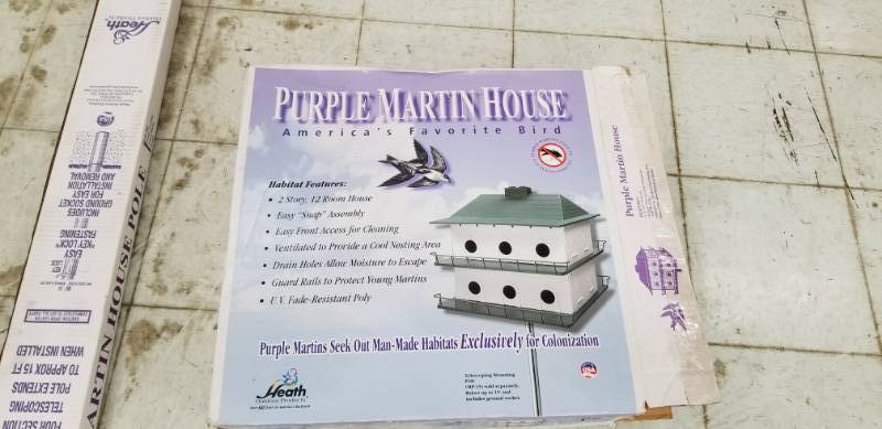 lot 6037 image: Purple Martin House and Pole - Appears New, No Further Testing