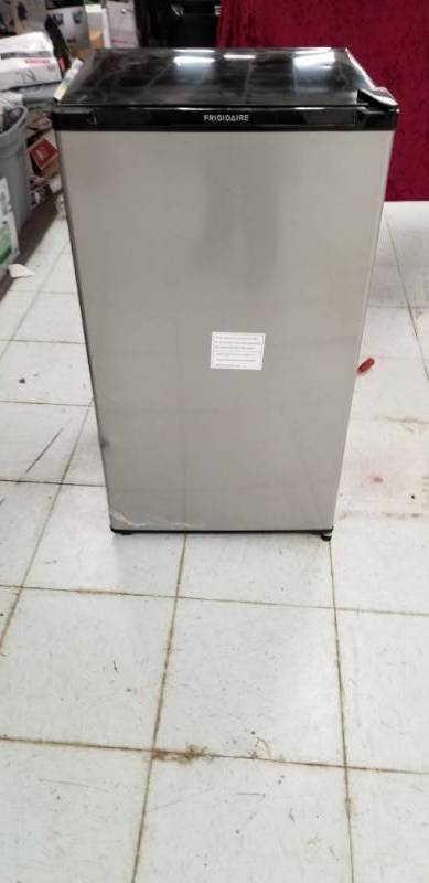 lot 6047 image: Frigidaire Mini Fridge, Small Dent in Door, SS, Fully Functional