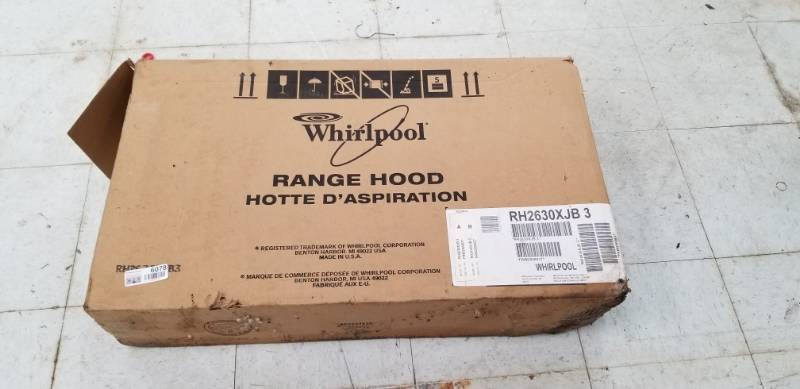 lot 6078 image: Whirlpool Range Hood Model RH2630XJB3 Appears New No Further Testing
