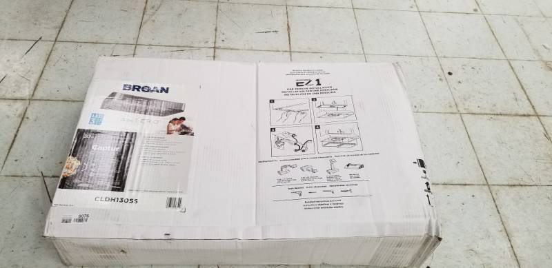 lot 6076 image: Broan 30 Range Hood Model CLDH130SS Appears New No Further Testing