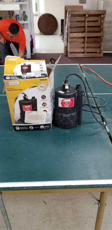 lot 6020 image: Utilitech Submersible Utility Pump 13HP, 25 Gal  hr - Fully Functional