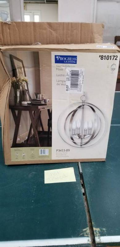 lot 6086 image: Progress Lighting Foyer Pendant Light Appears New No Further Testing