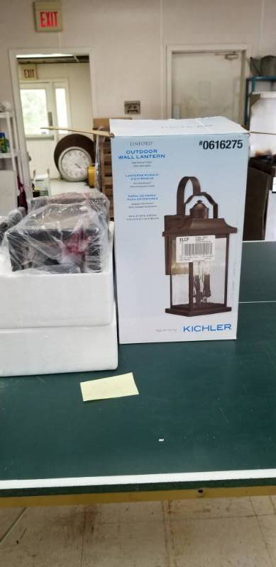 lot 6101 image: Kichler Outdoor Wall Lantern Appears New No Further Testing