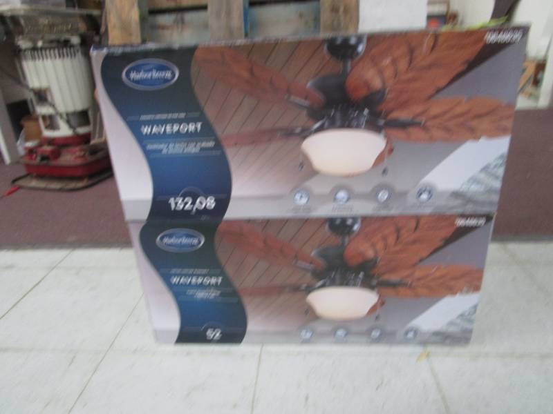lot 6144 image: Harbor Breeze WaveportCeiling Fan Kit Two for One, Parts May be Missing