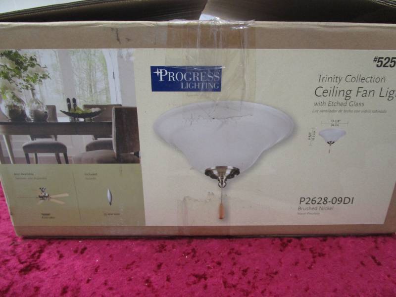 lot 6150 image: Progress Lighting Ceiling Fan Light Appears New No Further Testing