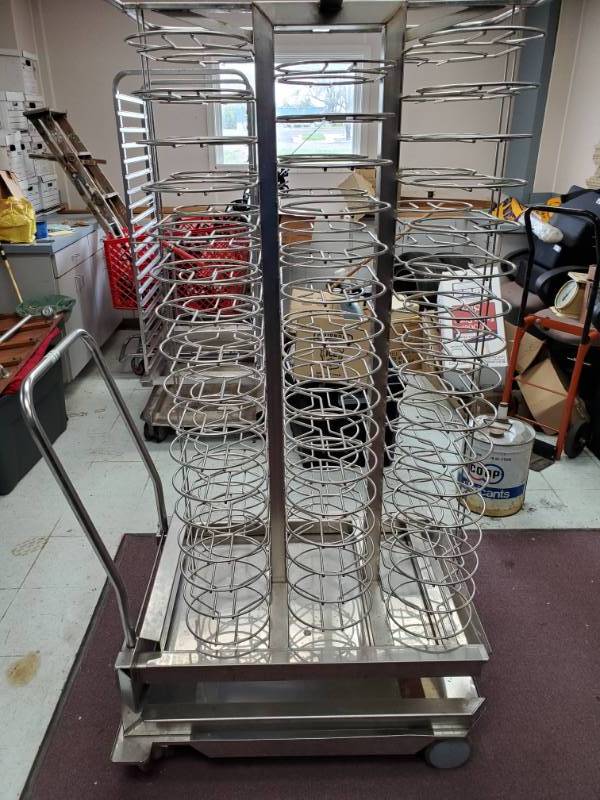 lot 1107 image: Rolling Stainless Steel Rack