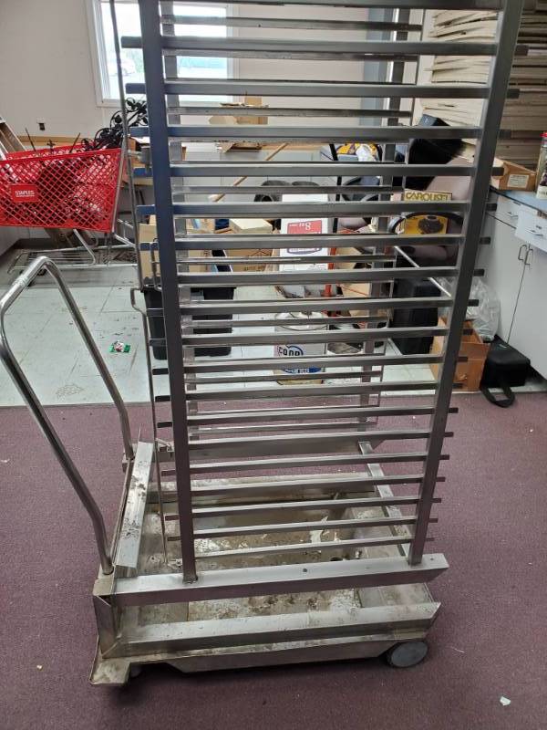 lot 10008 image: Rolling Stainless Steel Rack