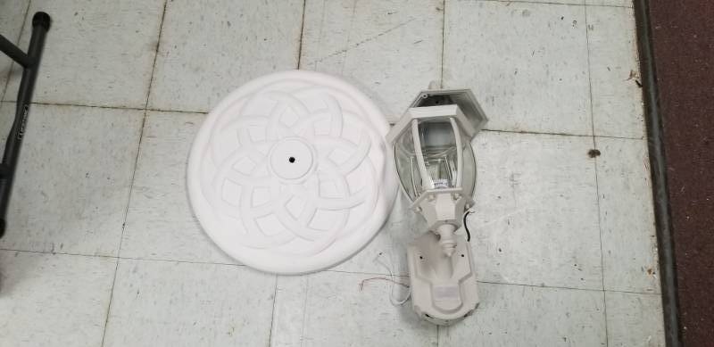 lot 2278 image: Umbrella Base and Outdoor Light
