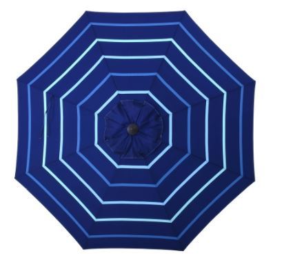 lot 2238 image: allen  roth Blue stripe Market 9-ft Patio Umbrella