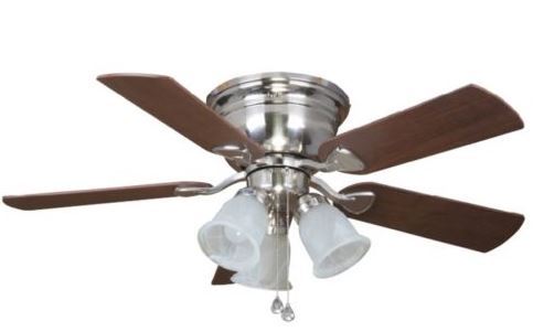 lot 2240 image: Harbor Breeze Centreville Brushed Nickel Indoor Flush Mount Ceiling Fan Not Tested
