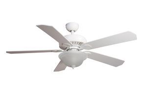 lot 2253 image: Harbor Breeze Crosswinds 52-in White Indoor Ceiling Fan with Light Kit and Remote (5-blade) Open Box Not Tested