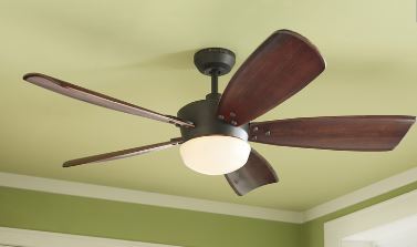lot 2254 image: Harbor Breeze Saratoga 60-in Oil-rubbed Bronze Indoor Downrod Ceiling Fan with Light Kit and Remote (5-blade) Open Box Not Tested