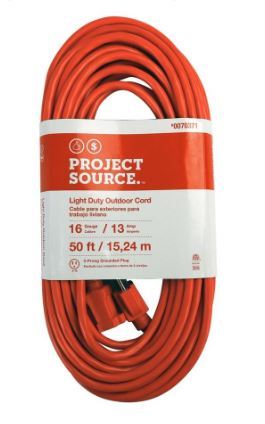 lot 2267 image: Project Source 50-ft 16-AWG3 SJTW 13-Amps General Extension Cord