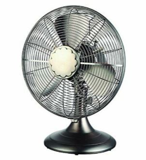 lot 2295 image: Cozy Breeze FT30-U2X 12 inch 3 Speed Desk Fan - Silver Powers on Fully Functioning