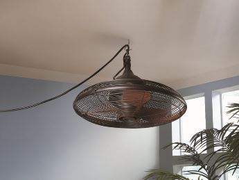 lot 2297 image: allen  roth Valdosta 20-in Oil Rubbed Bronze IndoorOutdoor Downrod Ceiling Fan (3-blade) Open Box Not Tested