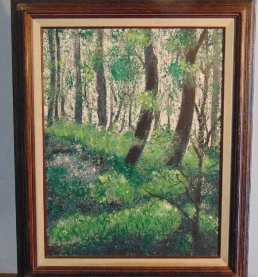 lot 14334 image: Framed Forrest Landscape Painting Unknown artist