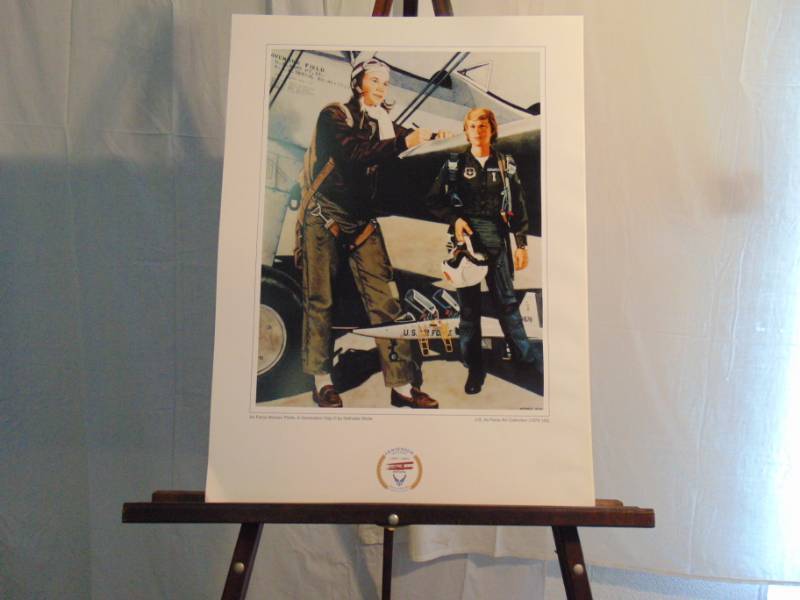 lot 14346 image: Air Force Women Pilots-A Generation Gap by Nathalee Mode Part of the AirForce Art Collection