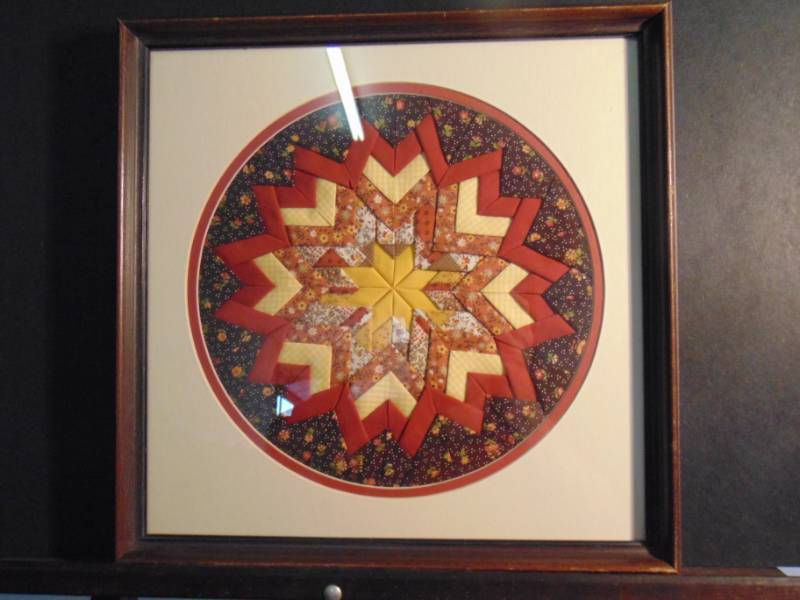lot 14392 image: Framed Fabric Design