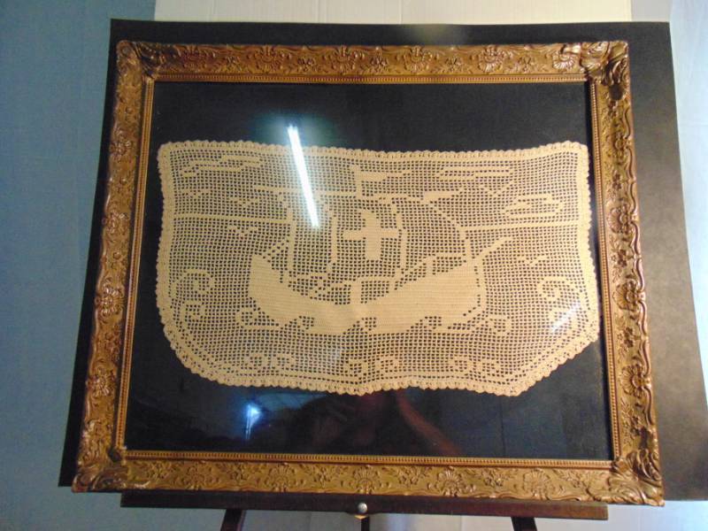lot 14398 image: Amazing Antique Framing of a Ship at sea