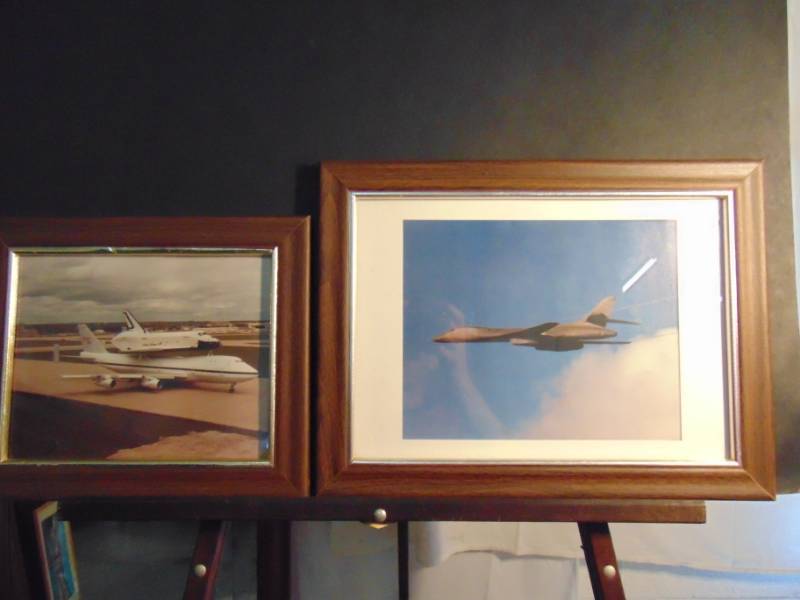lot 14414 image: Framed Space Shuttle, framed Fighter plane