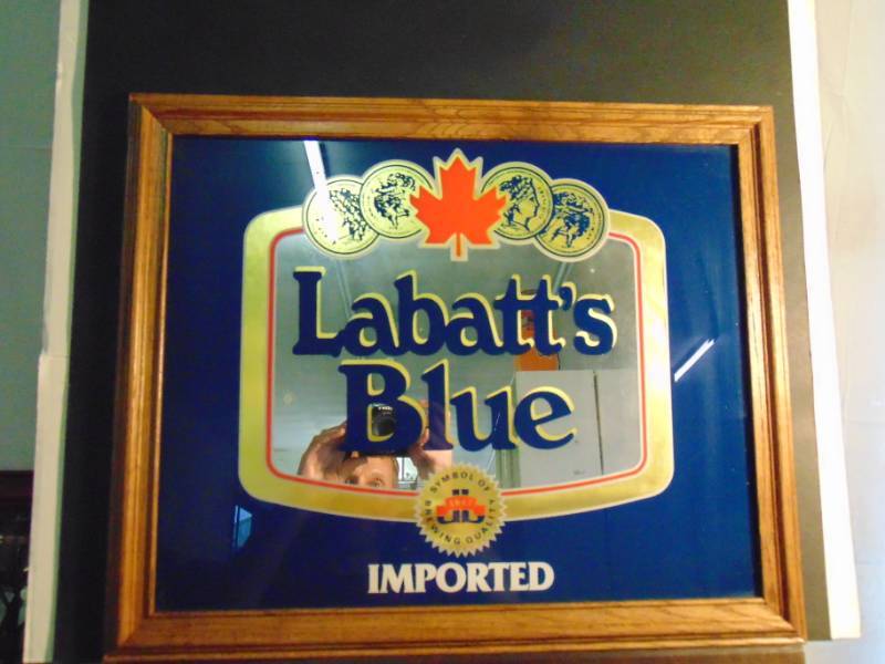 lot 14421 image: Framed Labbatts Blue Mirror