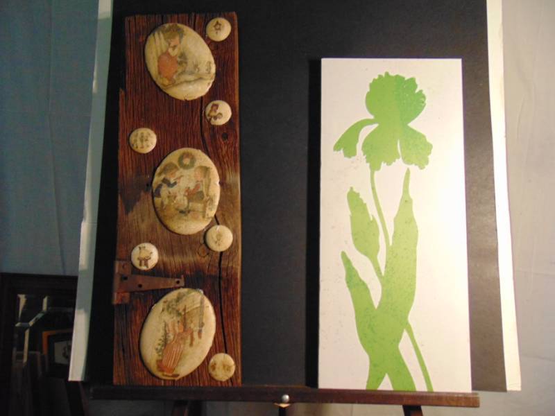 lot 14438 image: Rare Antique Barn Door Artwork