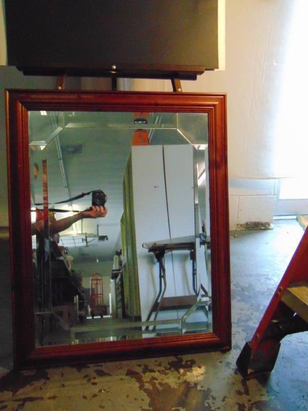 lot 14461 image: Redwood Framed Muti mirrored mirror