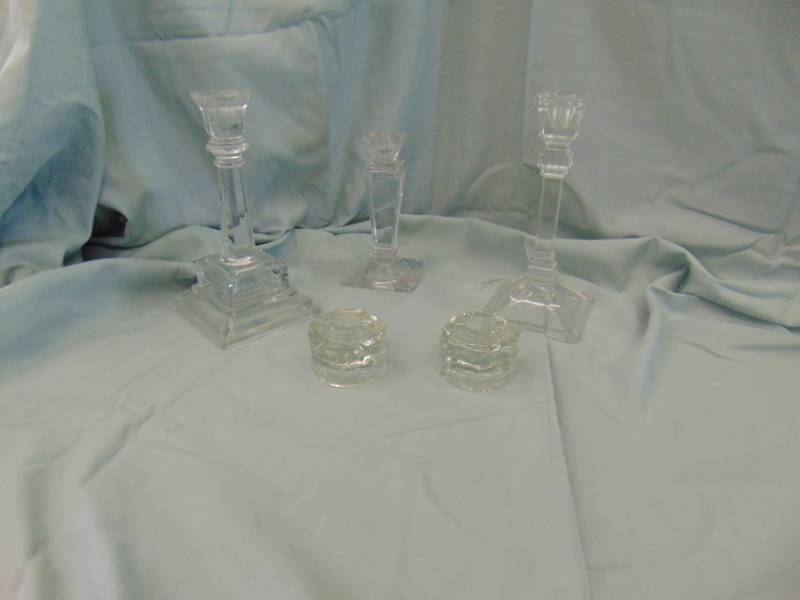 lot 14582 image: Glass Candle Holders