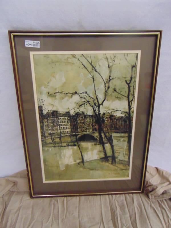 lot 14625 image: Michel de Gallard Le Pont Louis- Philippe Lithograph