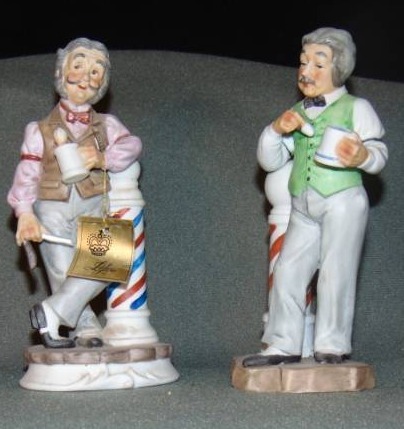 lot 10004 image: Lefton China Barber Shop Figurines Hand Painted and Numbered