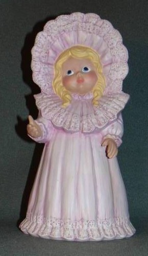 lot 10010 image: Vintage Ceramic Girl with Bonnet 18 Tall